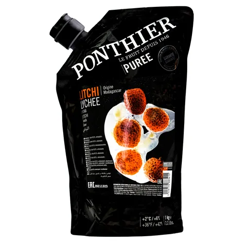 Food-United LITSCHI PÜREE Lychee-Frucht-Püree von Ponthier 1KG