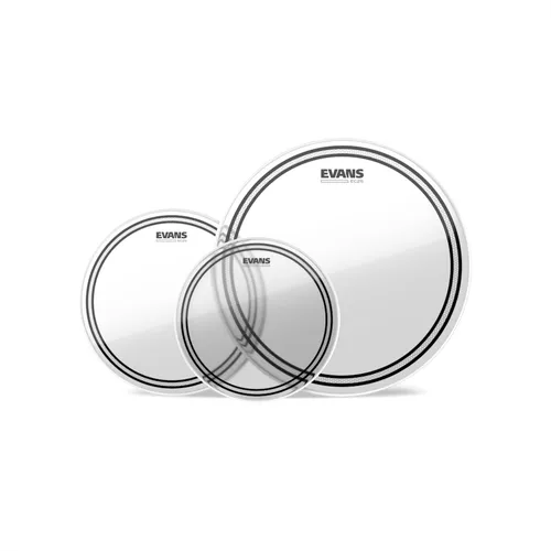 Evans ETP-EC2SCLR-F EC2S (Clear) Tom Pack 10-12-14 Zoll - Hochwertige Evans Schlagfelle in klarer Ausführung, perfekt für druckvollen Sound und vielseitigen Einsatz in Studio und Live-Performance.