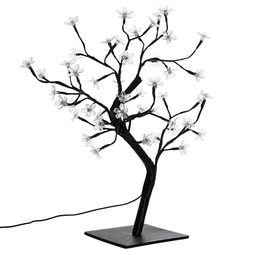 LED Baum mit Blüten Blütenbaum Lichterbaum weiß 45 cm hoch Trafo IP20 Timer Weihnachtsbeleuchtung Weihnachtsdeko Lichterdeko Xmas 48