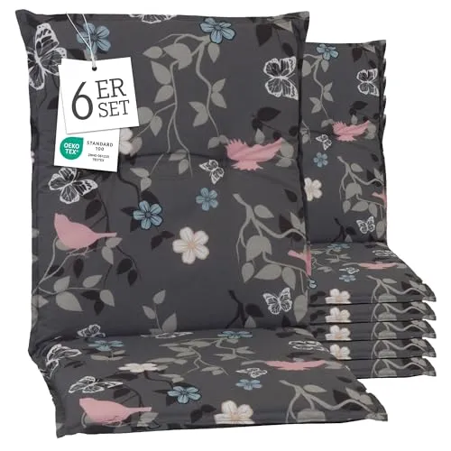 beo Polsterauflage Barcelona für Niedriglehner, 101x50 cm - Hochwertige Gartenstuhlauflage mit 6 cm starker Polsterung für optimalen Sitzkomfort. Robuster Materialmix aus 50% Baumwolle und 50% Polyester, handgefertigt in Europa.