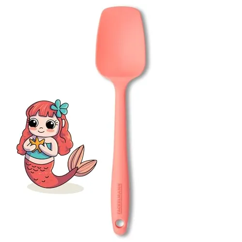 Fackelmann Mini Spatel aus Silikon in zartem Rosa, hitzebeständig bis +230°C, optimal für beschichtetes Kochgeschirr, spülmaschinengeeignet