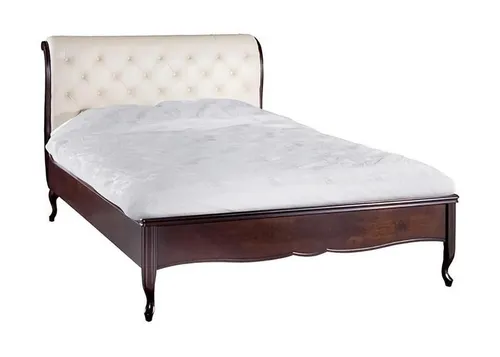 Komfortbett Doppelbett 180x200 cm aus Holzfurnier - Elegantes Bettgestell im Art déco Stil, gefertigt aus hochwertigem Holzfurnier und Massivholz. Ideal für erholsamen Schlaf und stilvolle Schlafzimmergestaltung.