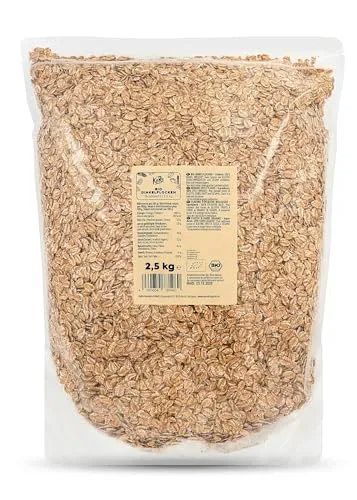 KoRo - Bio Dinkelflocken Großblatt 2,5 kg - Eiweißquelle - Ballaststoffreich - Nussig im Müsli oder Porridge