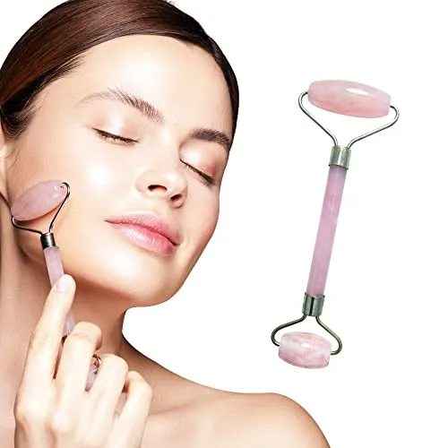 Mina Heal Rosenquarz Jade Roller Gesichtsmassagegerät, ausgezeichnetes Anti-Aging-Anti-Falten-Schönheits-Hautpflege-Werkzeug