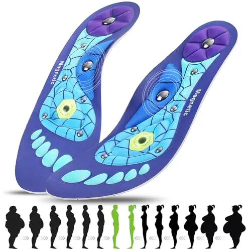 Magnetische Einlegesohlen für Damen und Herren, Zuschneidbar mit Fußgewölbestütze