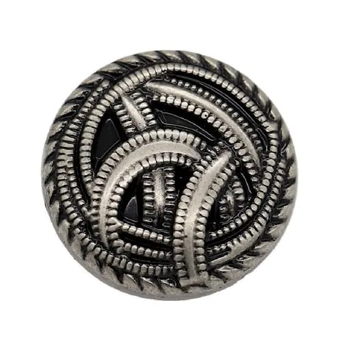 10Pcs Kleidung Knöpfe - Retro Metall Nähen Knöpfe Schaft Runde geformte Knopf Set für Blazer, Anzüge, Mantel, Uniform, Jacke (Silber, 25mm)