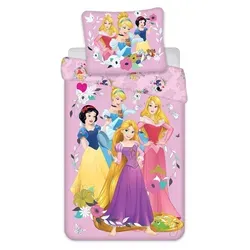 Disney Prinzessinnen Bettwäsche Set, 140x200 cm & 70x90 cm - Bettwäsche aus 100% Baumwolle für höchsten Schlafkomfort, ideal für Disney-Fans. Atmungsaktiv und pflegeleicht, bringt sie Komfort und Stil in jedes Schlafzimmer.