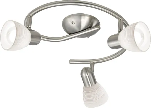 EGLO Deckenlampe Dakar 1 - 3-flammige Deckenleuchte aus nickelmattem Stahl mit handgemachter Wischtechnik aus Milchglas für blendfreie Ausleuchtung und stilvolle Akzentbeleuchtung in jedem Wohnbereich.