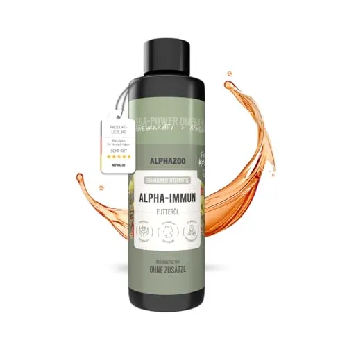 alphazoo Alpha-Immun Premium Futteröl für Katzen – 250ml – Mit Omega-3 & natürlichen Ölen – Stärkt das Immunsystem, fördert Wohlbefinden & gesunde Haut