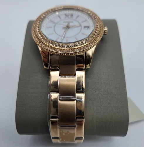 Fossil Damen Uhr Stella ES5131 - Roségold & Perlmutt - Elegante Armbanduhr für Damen mit Datumsanzeige, aus hochwertigem Edelstahl und einem stilvollen Perlmutt-Zifferblatt.