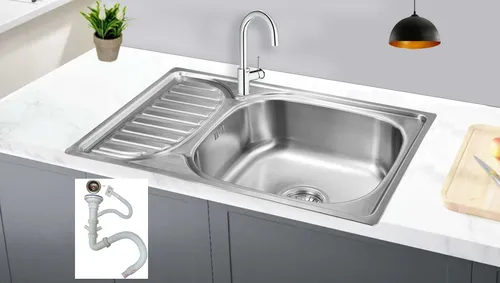 Preero Küchenspüle 66x42x18 cm aus Edelstahl 304 - Sanitäranlagen & Zubehör – Hochwertige 1-Becken Einbauspüle mit Schalldämmung und Anti-Kondensbeschichtung für geräuscharmen Betrieb und einfache Reinigung.