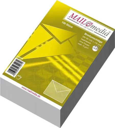 Umschläge 200 (2x 100) Din B6 Kuvert 125x176mm, Weiß, Vintage, Selbstklebend, 200 Count