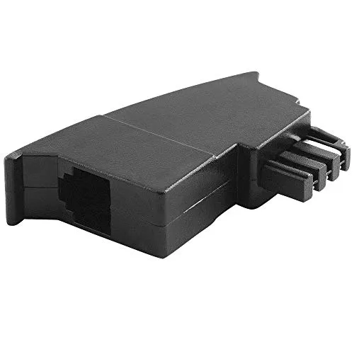 BestPlug Telefon-Adapter, TAE-F Stecker männlich auf RJ11 Buchse Kupplung weiblich, Schwarz