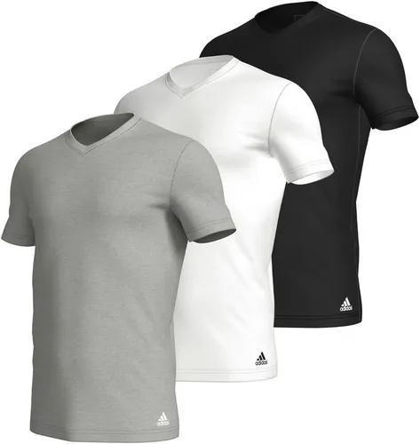 adidas Sportswear T-Shirt CREW NECK (3-tlg) - Rundhalsshirts in Schwarz, Grau und Weiß, aus 100% Baumwolle für hohen Tragekomfort und ideale als Unterziehshirt für jeden Anlass.