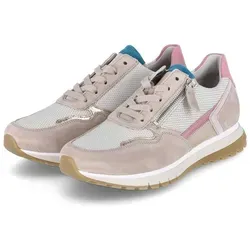 Gabor Damen Low Sneaker Beige Synthetik Größe 40,5 - Stylischer Sneaker für Damen, kombiniert Komfort mit trendigem Design. Schnürung und Reißverschluss für einfaches Anziehen, gepolstertes Fußbett für hohen Tragekomfort.