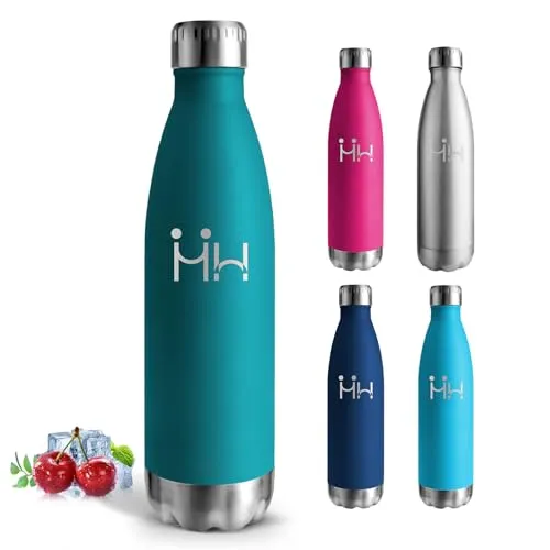 Trinkflasche Edelstahl, Trinkflasche 750ml, BPA-Freie, Isolierflasche Doppelwandig, Wasserflasche Auslaufsicher, mit Schraubverschluss, Wasserflasche für Schule, Sport, Strand, Picknick