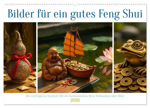 Kerstin Waurick | Wandkalender 2026 für harmonisches Feng Shui - Dieser DIN A2 Wandkalender zeigt die wichtigsten Symbole für ein ausgewogenes Qi. Ideal zur Verschönerung Ihres Raumes und zur Förderung einer positiven Atmosphäre.