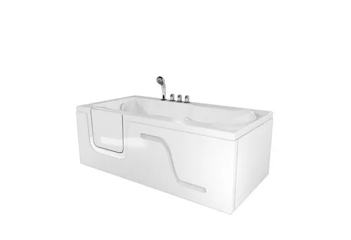 AcquaVapore Seniorenwanne mit Tür S17-R-ALL 75x150cm - Die AcquaVapore Seniorenwanne mit Tür bietet sicheren Zugang und ermöglicht ein entspanntes Bad in vertrauter Umgebung. Hergestellt aus hochwertigem Sanitär-Acryl, sorgt sie für Langlebigkeit und Komfort.