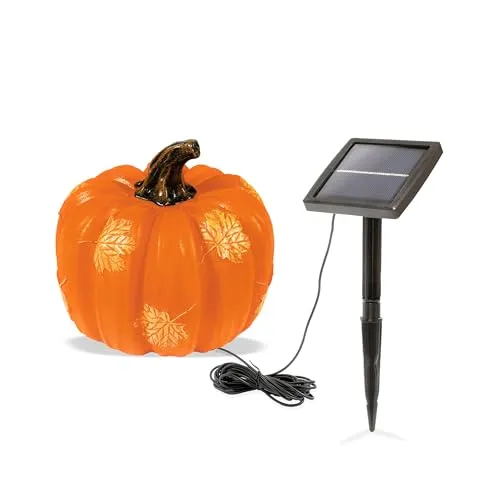 esotec Solarleuchte Kürbis Gartenfigur 16cm IP44 - Gartenleuchte für stimmungsvolle Dekoration, wetterfest und mit wählbarer Lichtfarbe für ganzjährige Nutzung. Ideal für Garten, Terrasse oder Balkon.