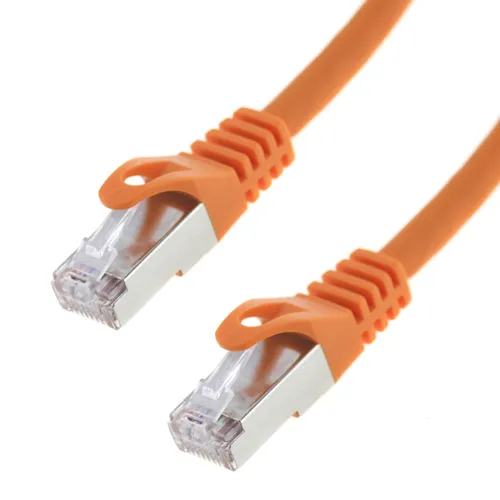Netzwerkkabel S/FTP PIMF Cat. 7 2,00 Meter orange Patchkabel Gigabit Ethernet