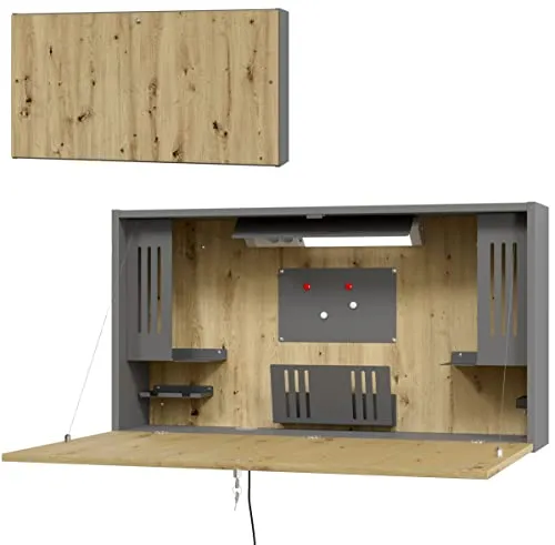 bümö Wandschreibtisch klappbar & abschließbar Mini-Office von bümö