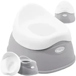 MoMi DITO – Ergonomisches Baby Töpfchen mit Rückenlehne, herausnehmbarem Einsatz & Anti-Rutsch-Füßen, ab 12 Monaten – Grau - Grau