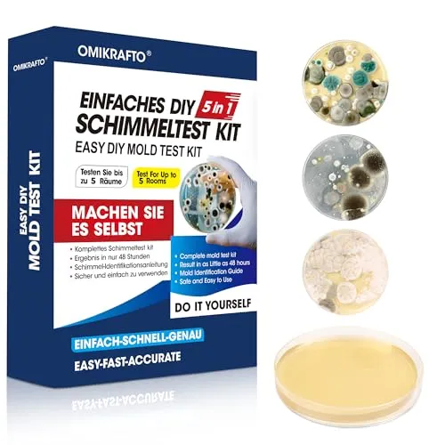 Produktbild OMIKRAFTO Schimmeltest Kit für Zuhause – Schneller Schimmelpilz Test für 5 Räume