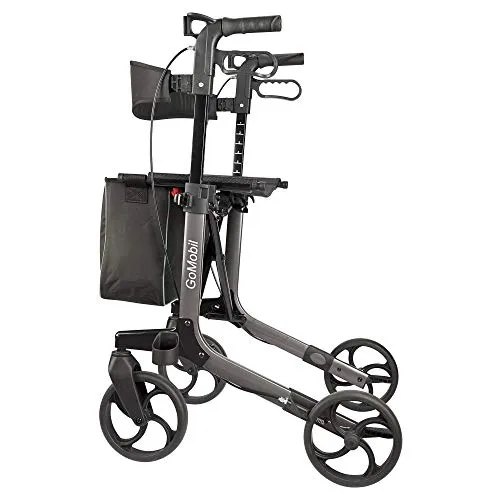 Trendmobil GoMobil Leichtgewichtrollator inkl. breitem Komfort-Rückengurt, Stockhalterung und Einkaufstasche
