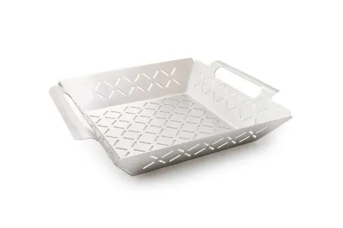 Primaster Grillkorb Edelstahl 27 x 22 x 5 cm Grillzubehör Grillpfanne Grillwok