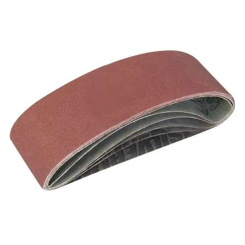 Silverline 310680 Schleifbänder, 75 x 533 mm, 5-tlg. Satz 40er-, 60er-, 2 x 80er- u. 120er-Körnung