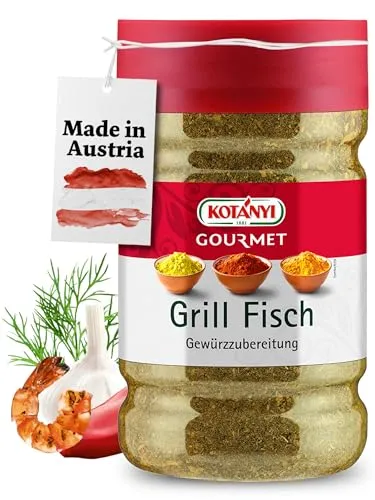 KOTÁNYI Grill Fisch Grillgewürz - Gewürz für Fisch & Meeresfrüchte - Marinade für jede Fischart - Gewürzmischung zum Grillen, 790g [Jetzt für die nächste Grillfeier bestellen!]