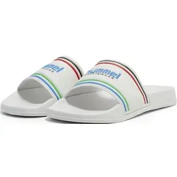 hummel POOL SLIDE RT Slipper 38 EU - Wanderschuhe in Größe 38, ideal für entspannte Tage am Pool mit einem stylischen Design in WHITE/MULTICOLOR.
