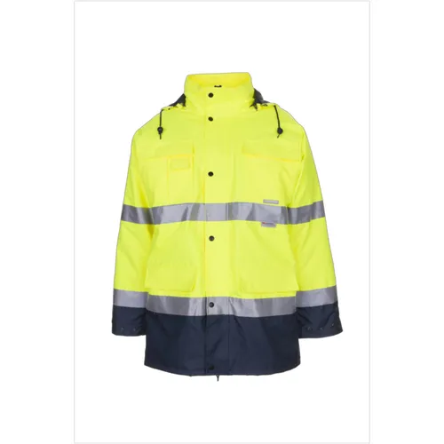 Parka 2057 in Warngelb/Marineblau, Größe 2XL - Warnschutzparka 2057, ideal für Sichtbarkeit und Sicherheit bei der Arbeit, Größe 2XL, perfekt für Beruf und Freizeit.