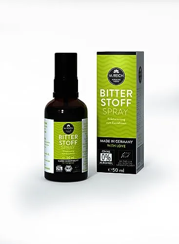 M.Reich Bio Bitterstoff Spray ohne Alkohol - Verdauung: Praktisches Bitterstoff Spray für unterwegs, alkoholfrei und ideal für die ganze Familie – vegan und ohne Zusätze.