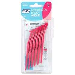 TePe Angle Interdentalbürste 0,4 mm - 6 Stk. - Zahnpflegeartikel mit abgewinkeltem Design und langem Griff für eine gründliche Reinigung schwer erreichbarer Stellen.
