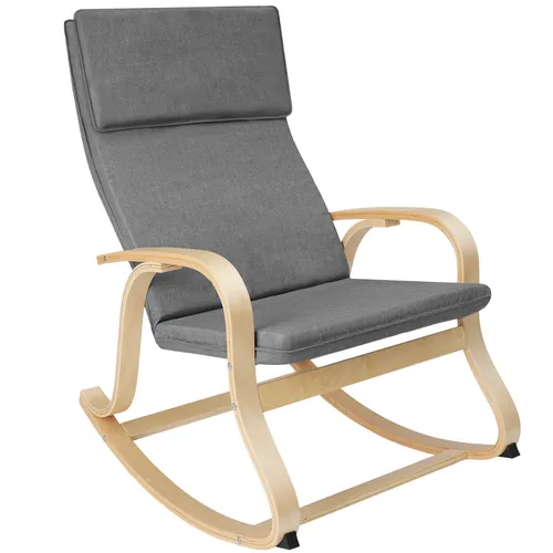 tectake® Holz Schaukelstuhl - Skandinavischer Rocking Chair für Wohnzimmer und Babyzimmer - Schaukelstühle im skandinavischen Stil, ergonomisch und bis 150 kg belastbar, ideal für entspannende Stunden in jedem Raum.