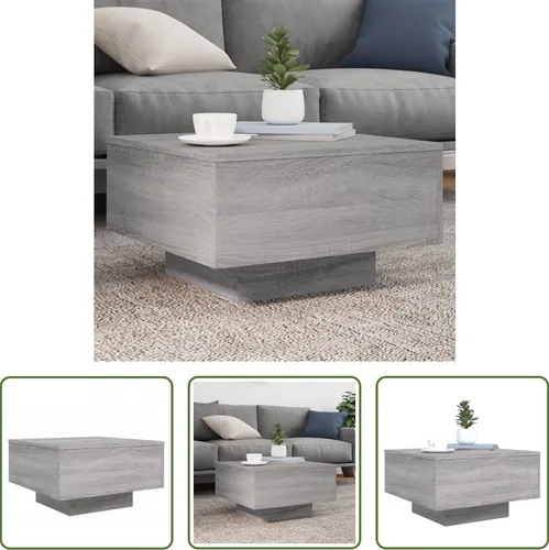The Living Store Couchtisch Grau Sonoma 55x55x31 cm