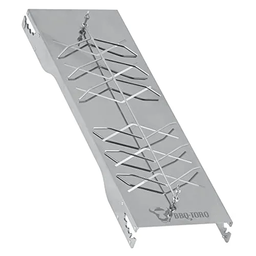 BBQ-Toro Edelstahl Flammlachsbrett für perfekten Fischgenuss - Räucherbretter für Grill und Feuerschale, mit verstellbarer Neigung für gleichmäßiges Garen und hygienischem Edelstahl, ideal für saftigen Flammlachs.