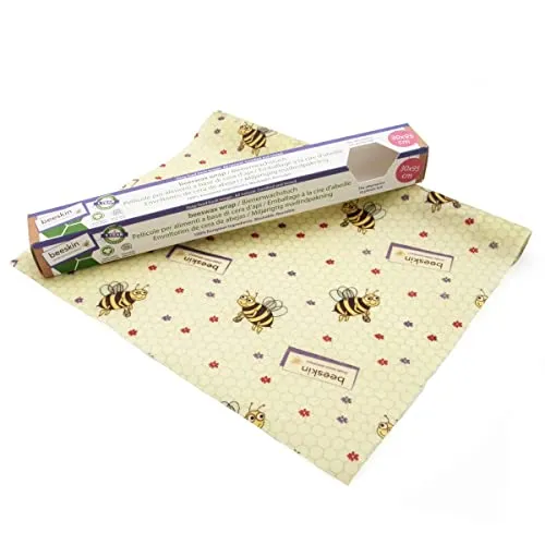 beeskin Bienenwachstuch Rolle zum Frischhalten & Aufbewahren von Lebensmitteln – Flexibel zuschneidbares Wachspapier – 30x95 cm - Kids