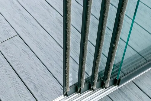 Terrasse2000 Glasschiebetür Winddichtprofil Aluminium mit Bürstendichtung für Glasschiebetüren (4-St) grau 0,8 cm