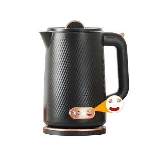 OLEGA Wasserkocher 1800W - Schnellaufheizender Edelstahl Teekessel - Wasserkocher mit 1.8L Kapazität, BPA-freiem 304 Edelstahl und sicherem Doppelwand-Design. Ideal für schnelle Zubereitung von Tee und Kaffee für die ganze Familie!