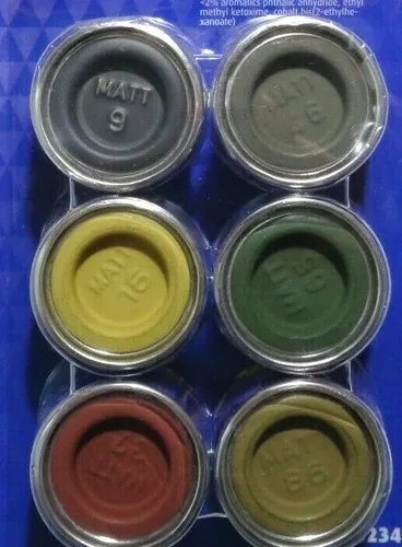 Revell Militärfarben-Set (172,50€/l) 6 Farben je 14 ml wie 32341 Neu ohne OVP