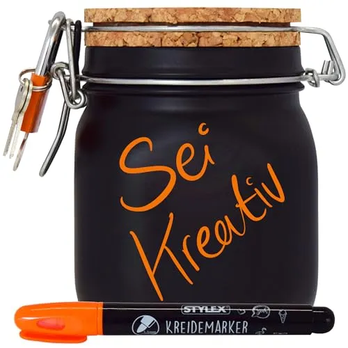 Spardose Selber Beschriften Neon orange Geld Geschenk Idee Schwarz M