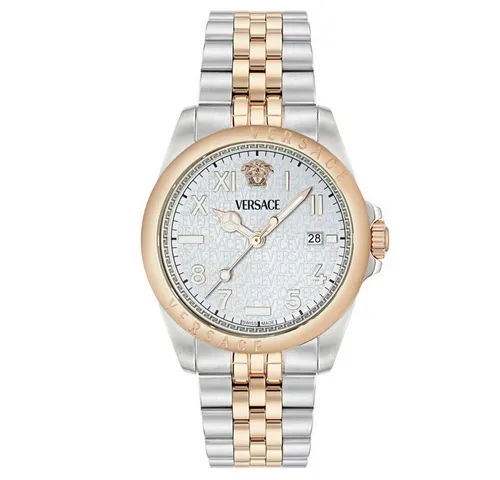 Versace Anteo Gold Herren Armbanduhr VE9H00424 - Hochwertige Armbanduhr für Herren mit Swiss Made Mechanismus, leuchtenden Zeigern und Ziffern, elegantes Edelstahlarmband in Gold und wasserdicht bis 5 bar. Perfekt für stilbewusste Männer.