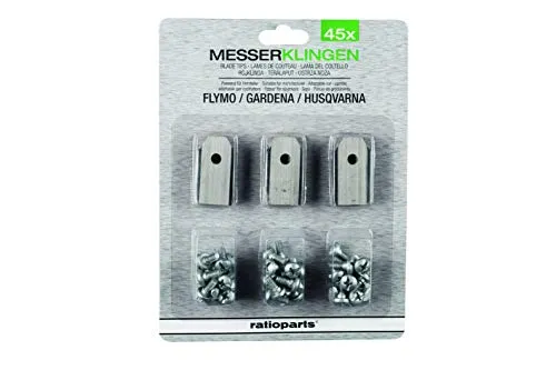 Ratioparts 45 Messer passend für Husqvarna Automower ® 1-Loch inkl. Schrauben, Grau