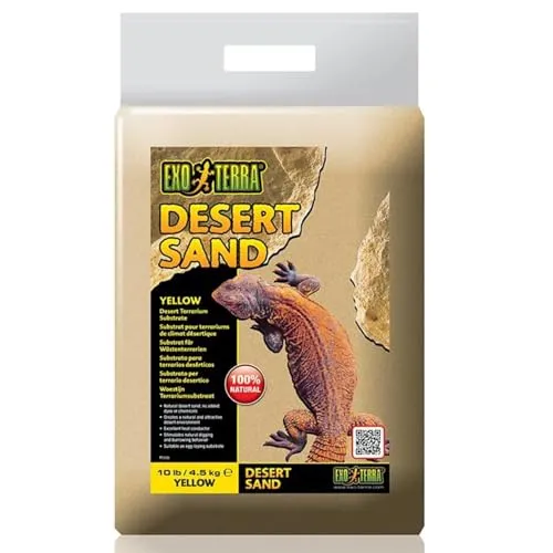 Exo Terra Desert Sand, Substrat für Wüstenterrarien, Terrariensubstrat, natürlicher Wüstensand, Gelb, 4,5kg