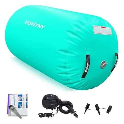 VOFiTNY Gymnastik-Rolle Tumbling Track Turnmatte 100 x 60 cm Tumble Trainer Barrel Tumbler für Spaß/Backflip/mit E-pumpe