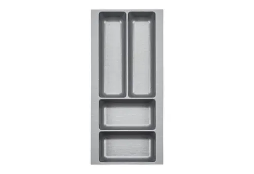 SO-TECH® Besteckeinsatz Orga-Box 2 silbergrau Canvas Leinwand Struktur für Nobilia, Besteckeinsatz 209 mm Breite, Silbergrau