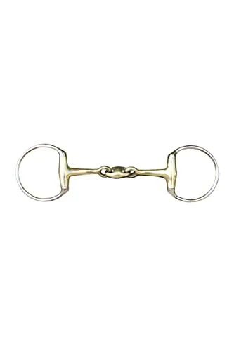 HKM Doppelt gebrochenes Olivenkopfgebiss 18 mm aus Argentan - Doppelt gebrochenes Gebiss für Pferde, fördert Speichelfluss und Kautätigkeit, aus hochwertigem Edelstahl und Argentan gefertigt.