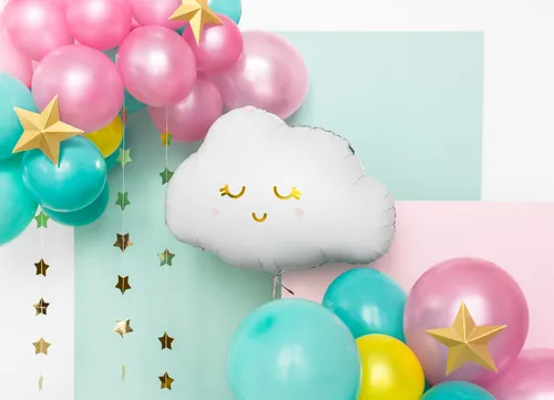 Folienballon Wolke, 51x35,5cm, Mix in gelb von PartyDeco